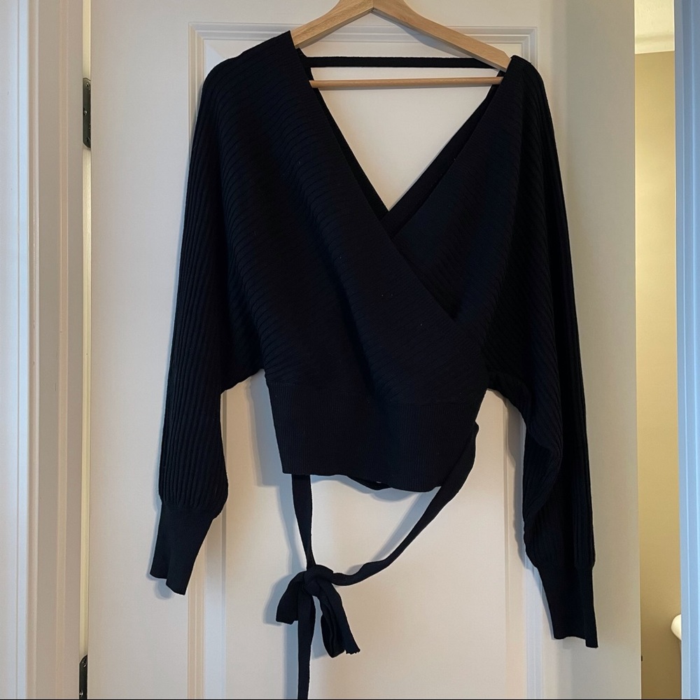 Ribbed Wrap Sweater